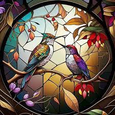 Stained Glass Hummingbird Ai Art