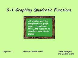 Ppt 9 1 Graphing Quadratic Functions