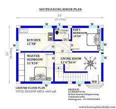 30x20 South Face Vastu Home Plan