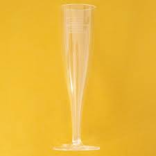 Clear Plastic Champagne Flutes 125ml