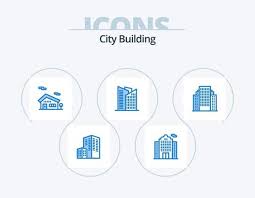 City Building Blue Icon Pack 5 Icon