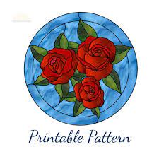 Stained Glass Roses Pattern Pattern For