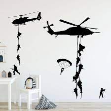 Army Wall Decals Soldiers Parachuting
