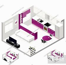 Living Room Isometric Icon Set