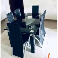 6seater Glass Top Dinning Set Color