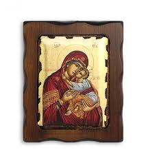 Virgin Mary Wooden Icon 16x13cm