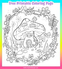 Mushroom House Coloring Page C0023