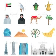 United Arab Emirates Flat Icons Flat