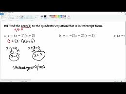 A Quadratic Equation In Intercept Form