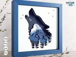 3d Wolf Mountain Shadow Box Nature