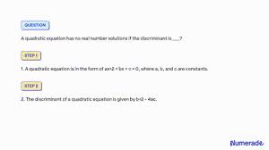 Solved A Quadratic Equation Has No