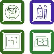 Paint Bucket And Oil Paint Icon