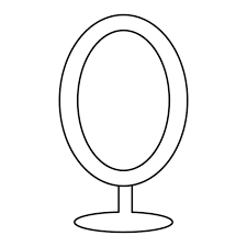 Line Doodle Table Mirror Doll Girl Icon