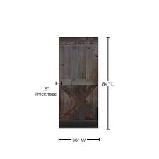 Calhome 36 In X 84 In Mini X Series Dark Coffee Stain Diy Knotty Pine Wood Interior Sliding Barn Door