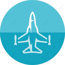 Circle Icon Fighter Jet Icon Color