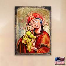 Virgin Mary Icon Reclaimed Wood Icon