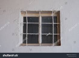 Closed Window Metal Grid Stock Photo