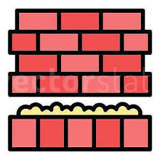 Brick Wall Icon Outline Vector Mortar