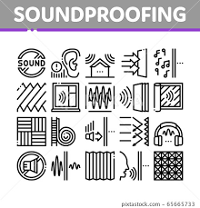 Soundproofing Building Material Icons