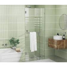 Glass Warehouse Tbwh 35 5 Bn 35 5 W X 78 H Hinged Frameless Shower Door Finish Brushed Nickel