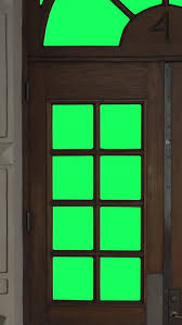 Green Screen Door Wooden Stock