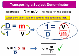 Transposing And Rearranging Formulas