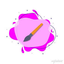 Paint Brush Colored Icon Simple Color
