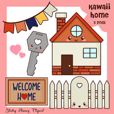 Icons Kawaii House Clipart