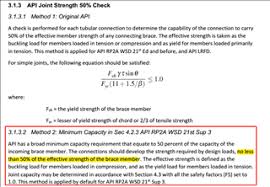 strength check for joint using api lrfd