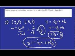 Writing An Equation In Slope Intercept