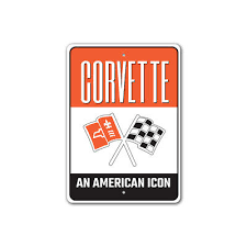 American Icon Corvette Metal Sign