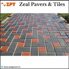 Red And Black Rubber Moulded Paver Blocks