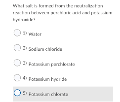 Answered What Salt Is Formed From The