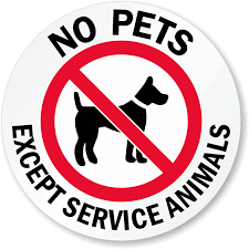 Service Animals Glass Decal Signs