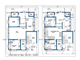 40x60 Feet House Layout Plan Autocad