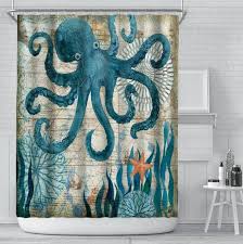 Octopus Crab Shower Curtain Liner