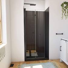 Dreamline Dl 6527qc 88 09 Aqua Q Fold 32 In D X 32 In W X 76 3 4 In H Frameless Bi Fold Shower Door In Satin Black With Black Acrylic Kit