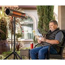 Kenmore Carbon Infrared 1500w Electric Patio Heater With Tripod And Remote Kh 7e01 Sstp Silver