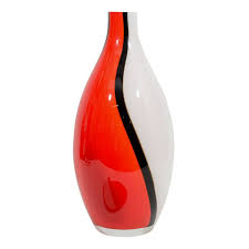 Glass Vase With Black Line Over Red And
