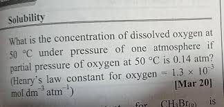 Concentration Of Dissolved Oxygen At