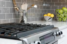 Daltile Grey Subway Tile Backsplash