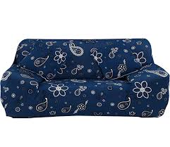 Blue Paisley 4 Seater Sofa Cover