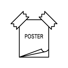 Outline Poster Icon In Black Eps 10