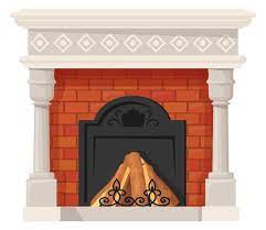 Stone Fireplace Cartoon Interior Heat