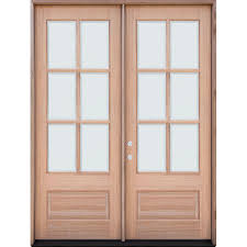 Mahogany Prehung Wood Double Door Unit
