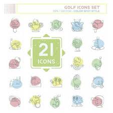 Icon Set Golf Related To Sports Symbol
