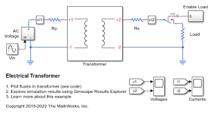 Electrical Transformer Matlab Simulink