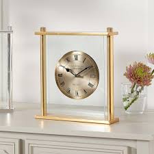 Square Framed Mantel Clock Gold By