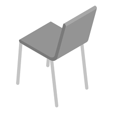 Black Metal Chair Icon Isometric Of