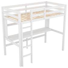 Anbazar White Twin Size Wood Loft Bed